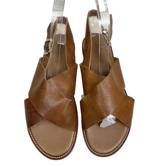 Inuovo Sandal Pebbled Grain‎ Brown Leather Faust Slingback Women Size 8 - Picture 5 of 8
